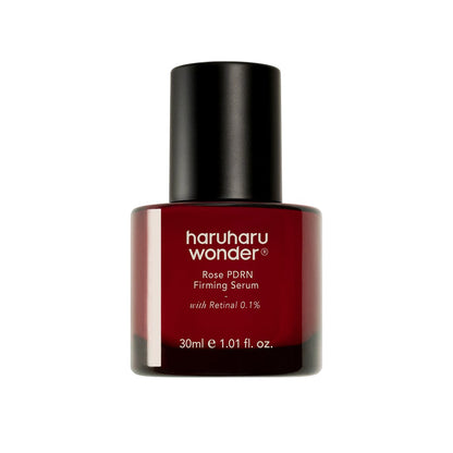 haruharu wonder Rose PDRN Firming Serum bottle in red glass with black cap, 30ml Seoulia on Tampa Home & Garden Store
