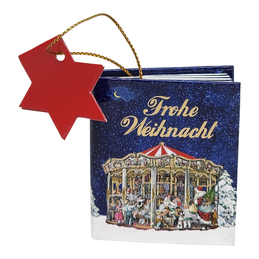 Popup Mini Book German Ornament - Frohe Weihnacht Carousel - Tampa Home & Garden Store