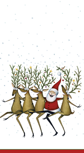 Serviettes en papier pour invités Santa's Kickettes - 15 par paquet