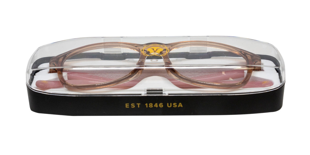 Berkeley reading glasses A.T. Cross brown translucent frame 1.50 power in clear display case on Tampa Home & Garden Store