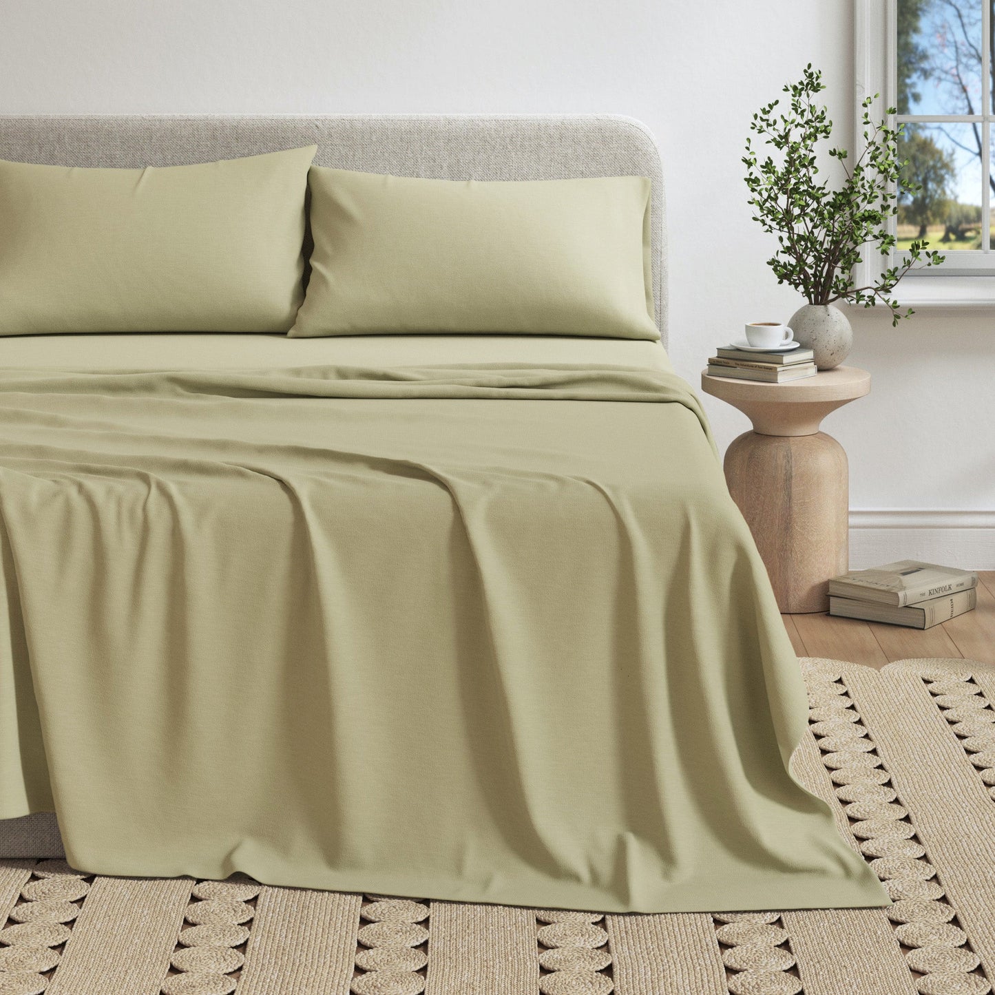 Heathered Jersey and Cotton Blend Bed Sheets