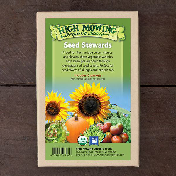 Seed Stewards Organic Seed Collection seed bundles Seedtime Store box with High Mowing label on Tampa Home & Garden Store