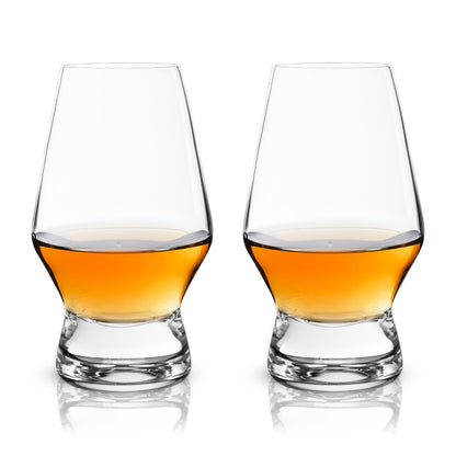 Set of Two Heavy Crystal Whiskey Tasting Glasses
