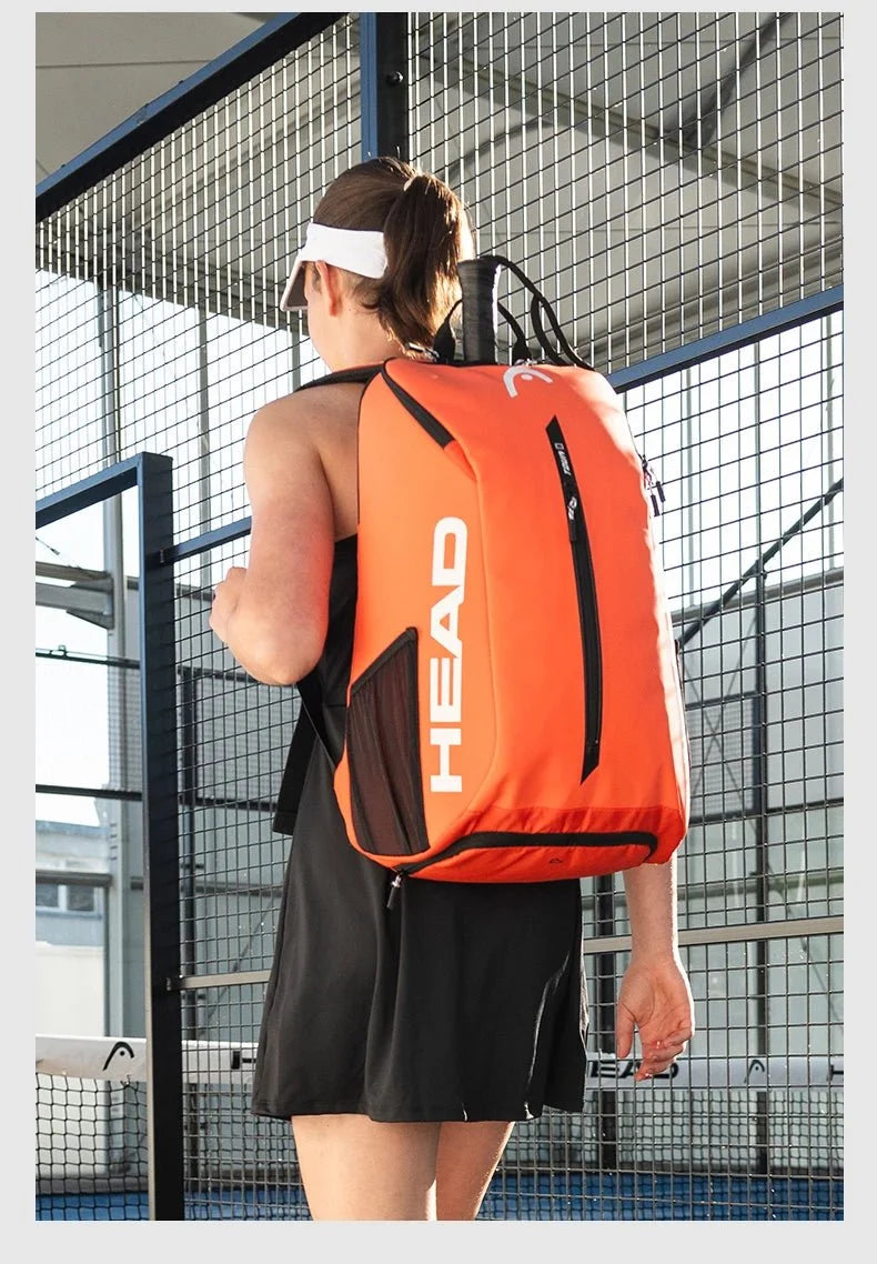 Tennis racket backpack 25L orange HEAD two-racket gear bag with black side pocket on Tampa Home & Garden Store
