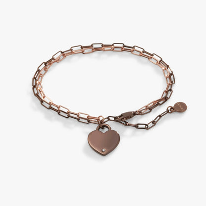 Heart Charm Double Paperclip Chain Bracelet in rose gold-tone by Alex and Ani on Tampa Home & Garden Store