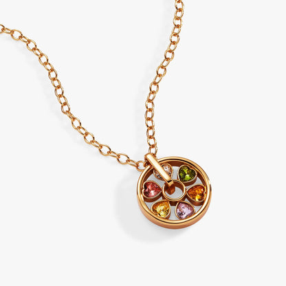 Heart Crystal Wheel Necklace Multicolor Crystals