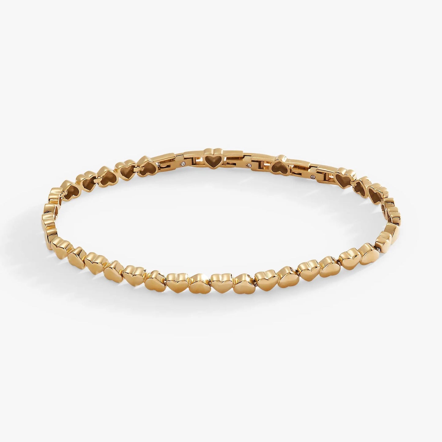 Heart Charm Tennis Bracelet gold-tone with heart-link links by ALEX AND ANI on Tampa Home & Garden Store