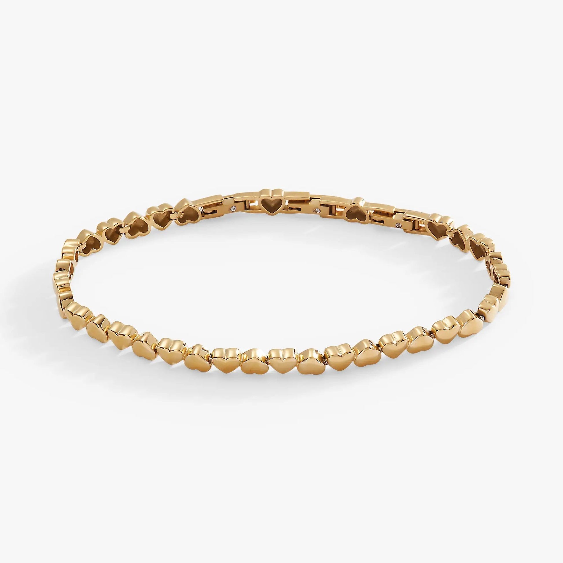 Heart Charm Tennis Bracelet gold-tone with heart-link links by ALEX AND ANI on Tampa Home & Garden Store