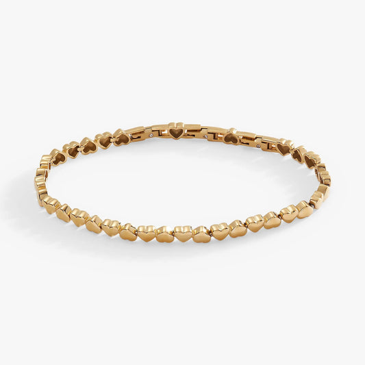 Heart Charm Tennis Bracelet gold-tone with heart-link links by ALEX AND ANI on Tampa Home & Garden Store