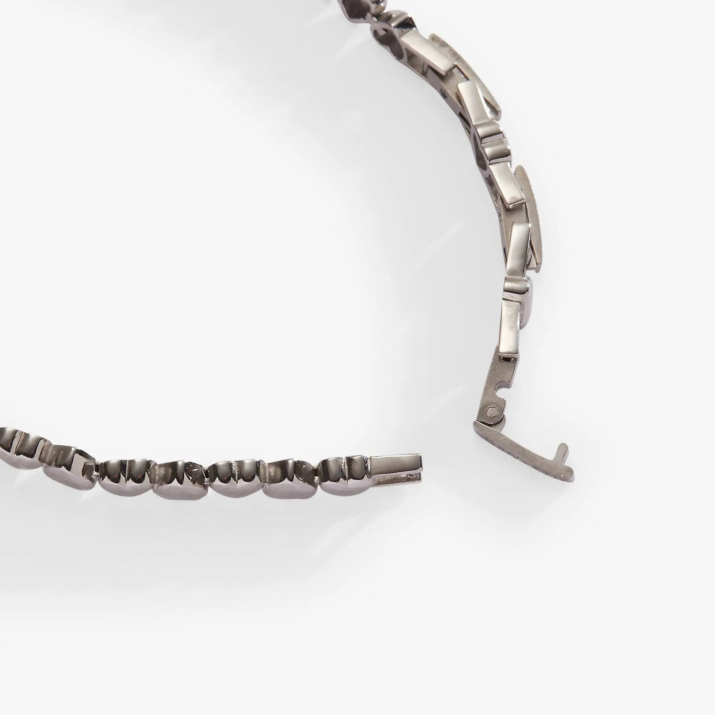 Heart Charm Tennis Bracelet by ALEX AND ANI in silver-tone metal with rectangular links on Tampa Home & Garden Store