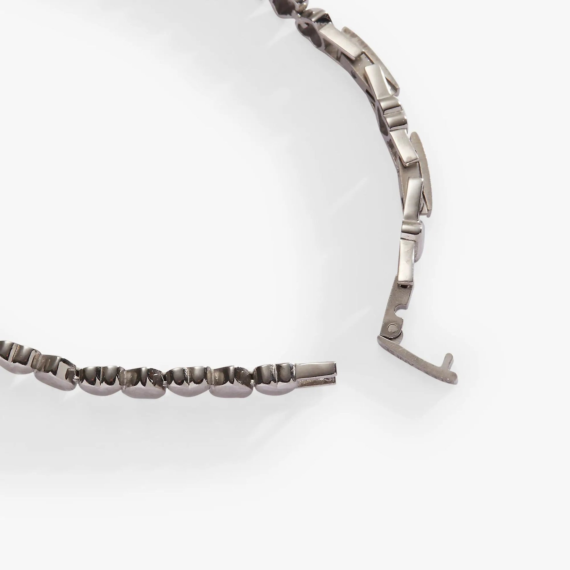 Heart Charm Tennis Bracelet by ALEX AND ANI in silver-tone metal with rectangular links on Tampa Home & Garden Store