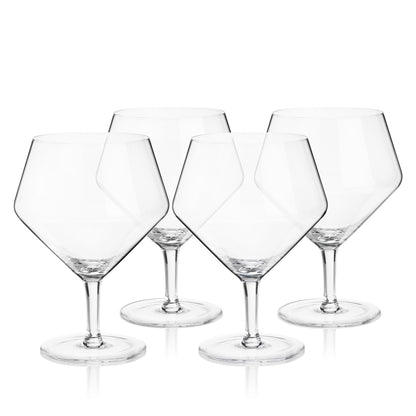 Raye Angled Crystal Gin and Tonic Glass Set of 4