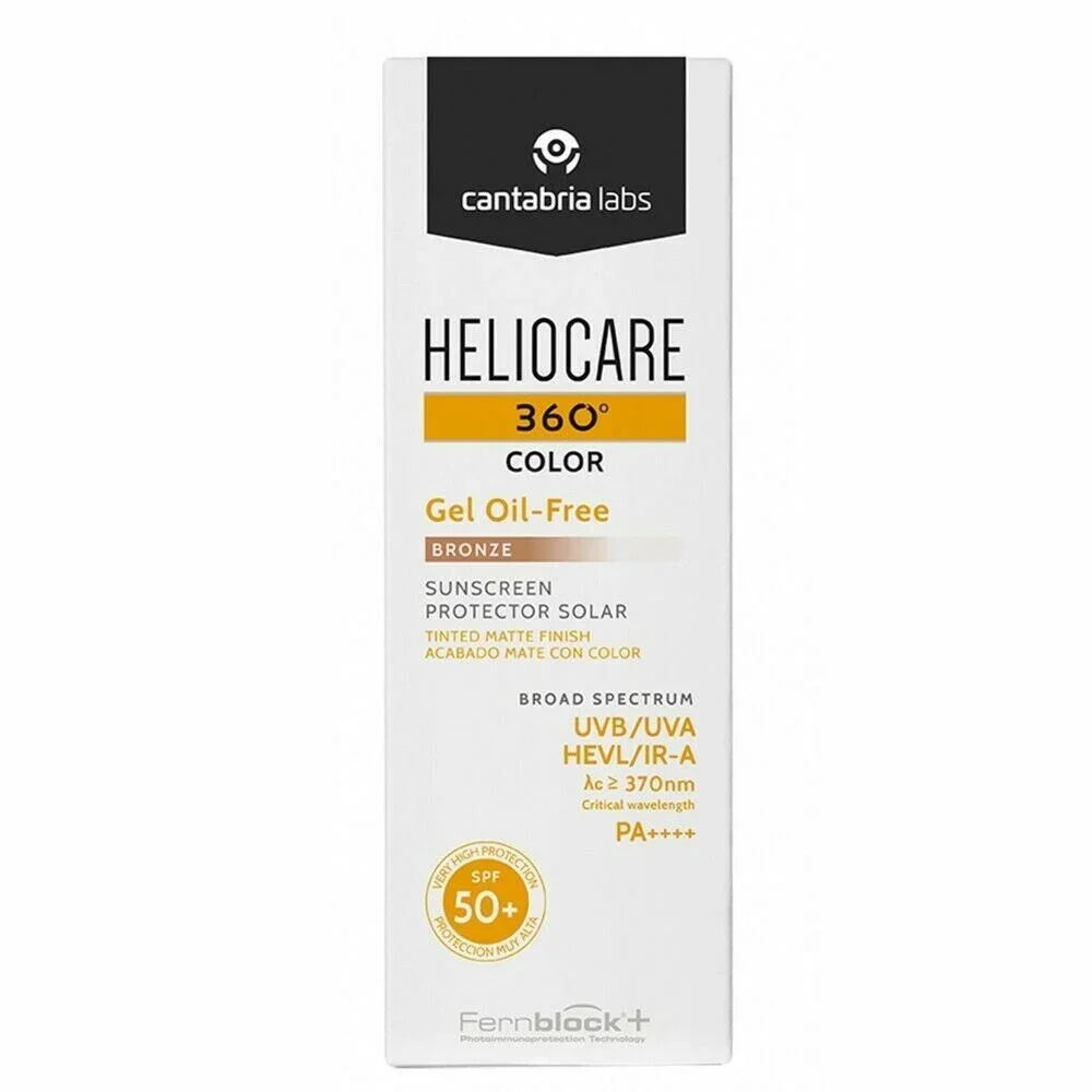 Heliocare 360 Gel Oil-Free Bronze sunscreen lotion box Cantabria Labs on Tampa Home & Garden Store