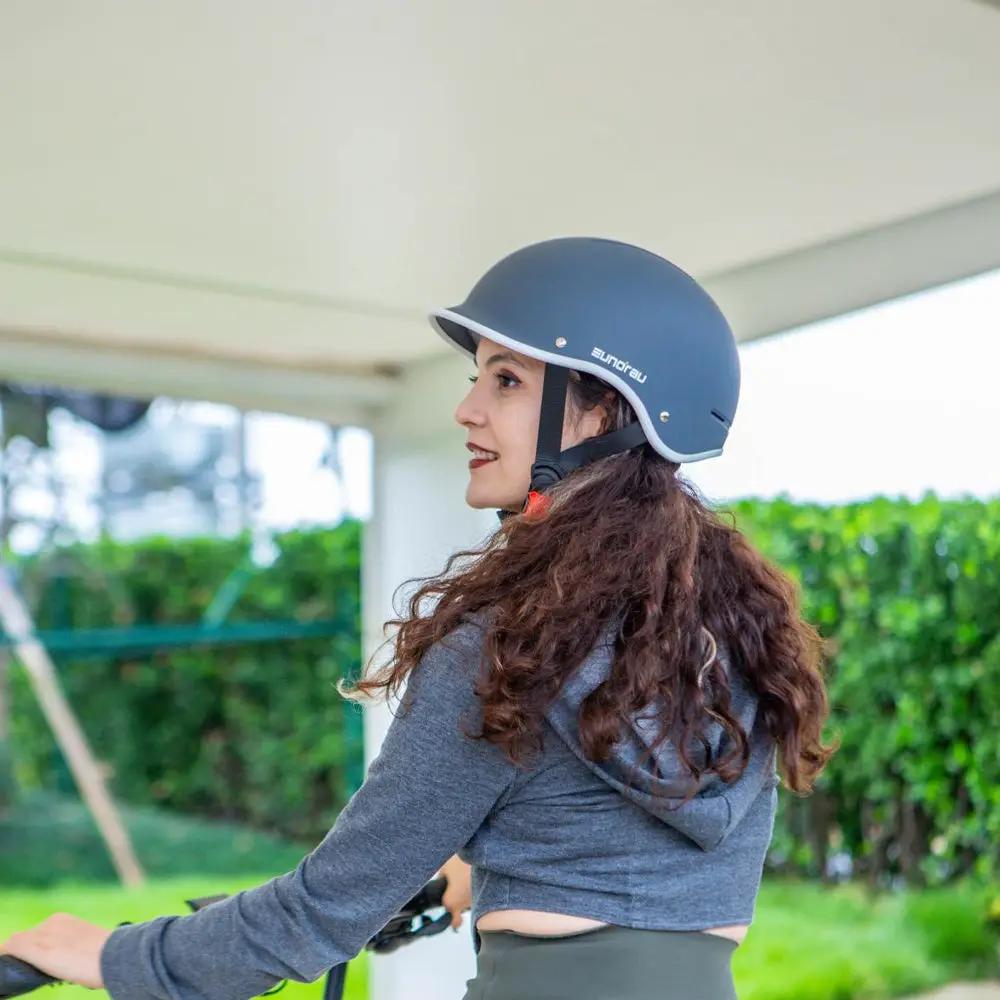 EUNORAU Genesis unisex adult bike helmet, matte blue with white rim and side logo on Tampa Home & Garden Store