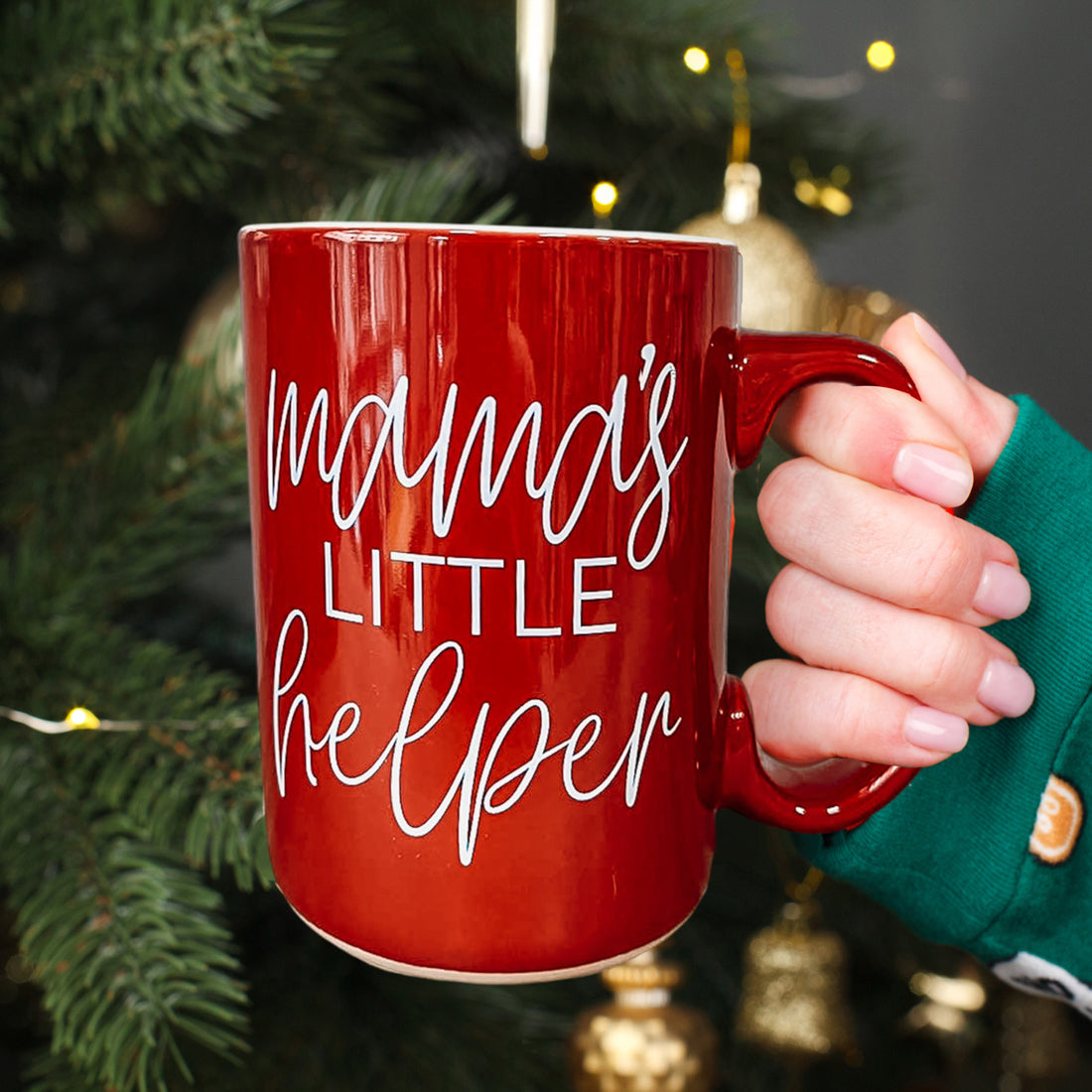 Mama's Little Helper mug by Gia Roma, red ceramic coffee mug on Tampa Home & Garden Store
