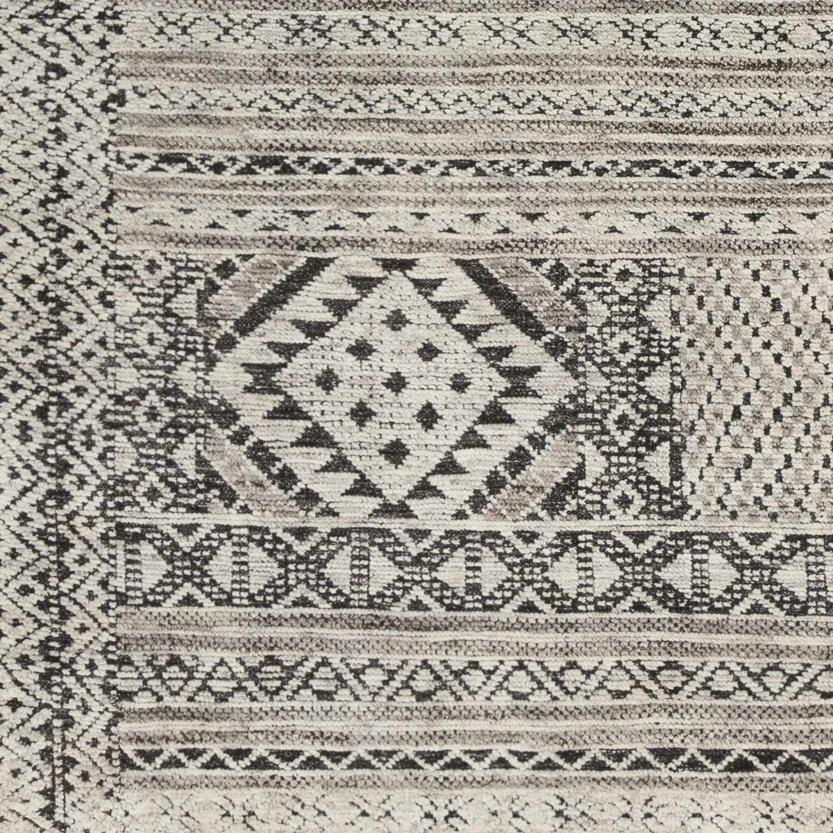 Hemyock wool-viscose rug with beige charcoal geometric pattern Boutique Rugs clearance on Tampa Home & Garden Store