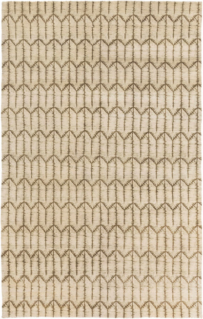 Hennessey Area Rug by Boutique Rugs in beige with brown geometric zigzag pattern on Tampa Home & Garden Store
