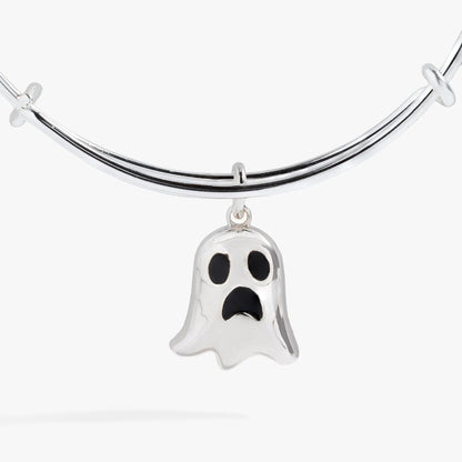 Bracelet Ghost Only Here for the Boos textured bangle with ghost charm by ALEX AND ANI on Tampa Home & Garden Store