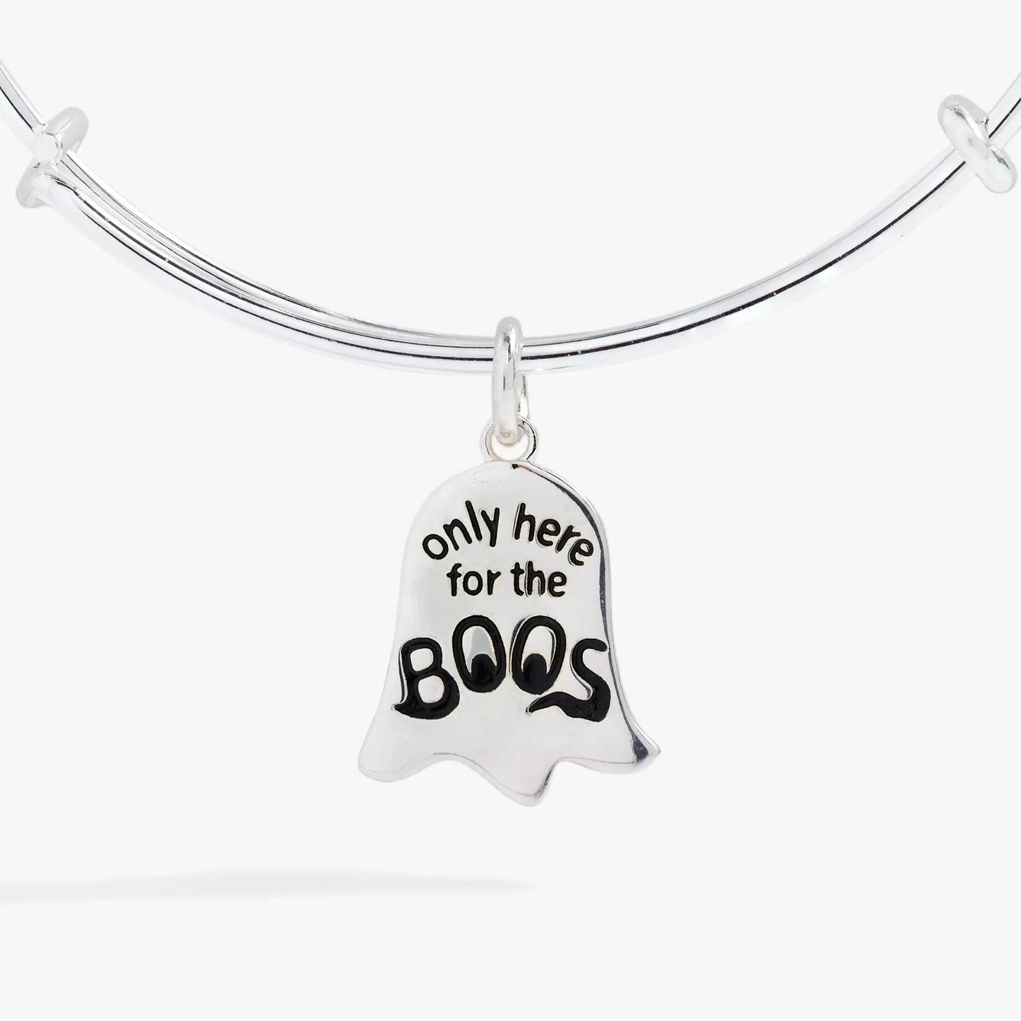 Bracelet Ghost Only Here for the Boos textured silver bangle with ghost charm by Alex and Ani on Tampa Home & Garden Store