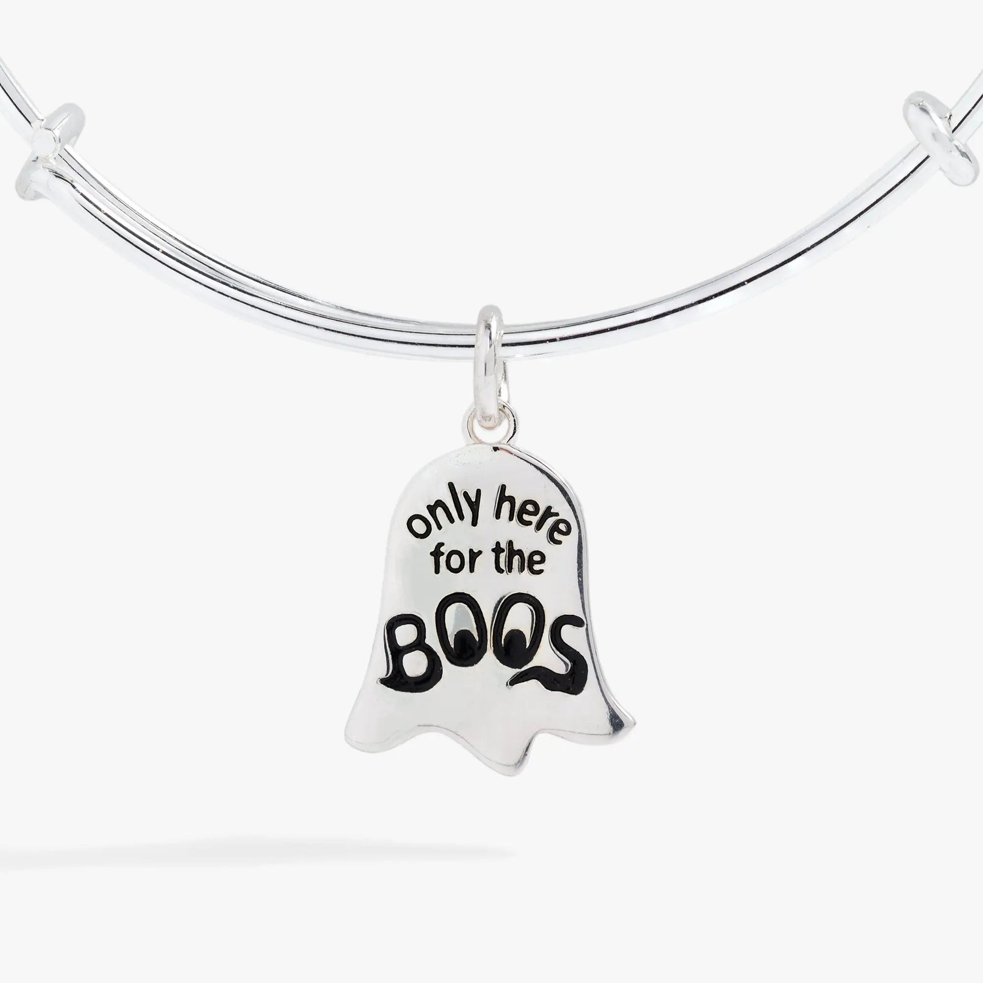 Bracelet Ghost Only Here for the Boos textured silver bangle with ghost charm by Alex and Ani on Tampa Home & Garden Store