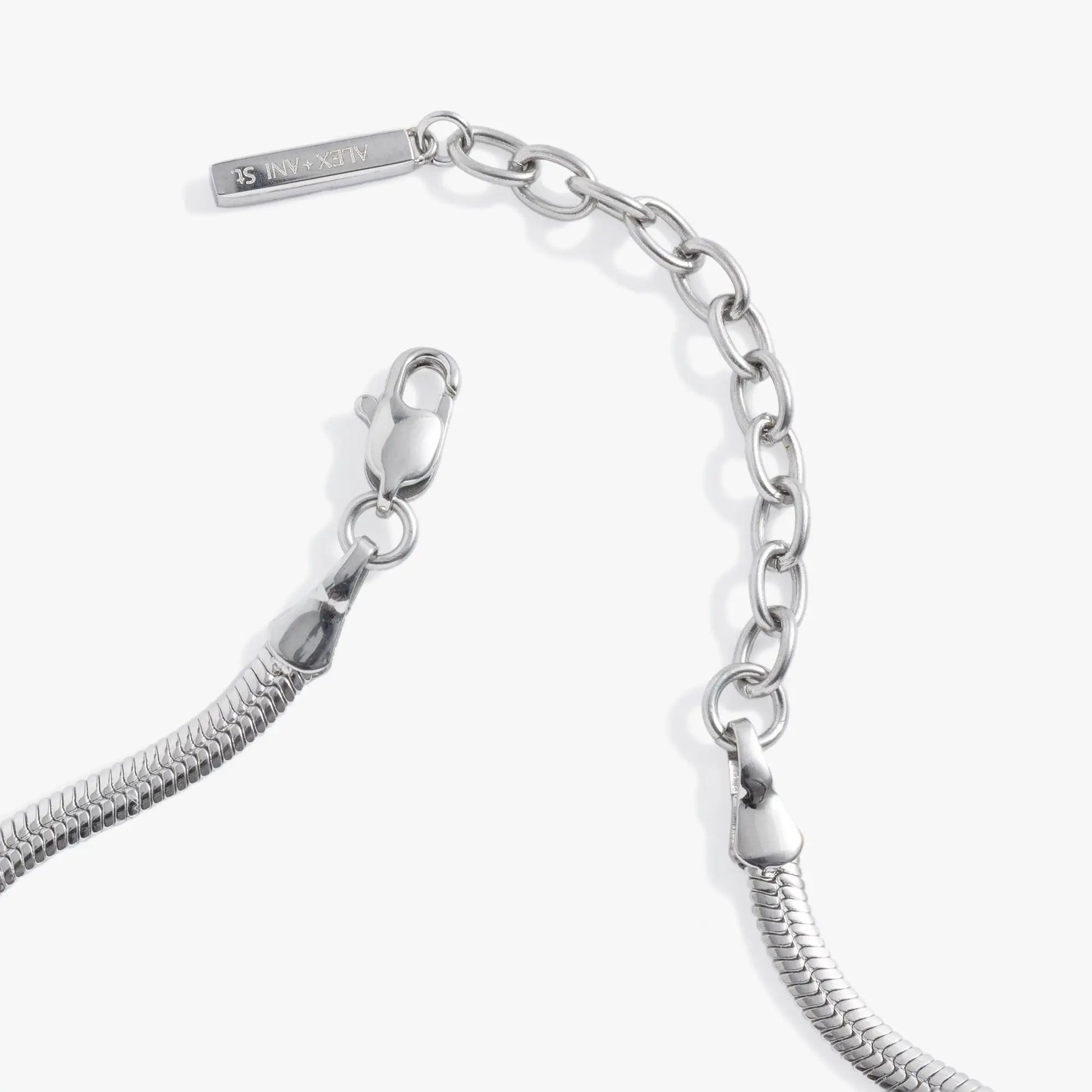 Everyday Herringbone Chain Bracelet silver-tone with ALEX AND ANI tag on Tampa Home & Garden Store