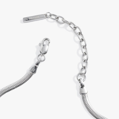 Everyday Herringbone Chain Bracelet silver-tone with ALEX AND ANI tag on Tampa Home & Garden Store