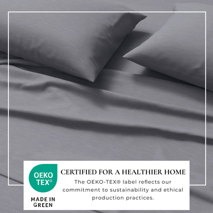 Heathered Jersey and Cotton Blend Bed Sheets