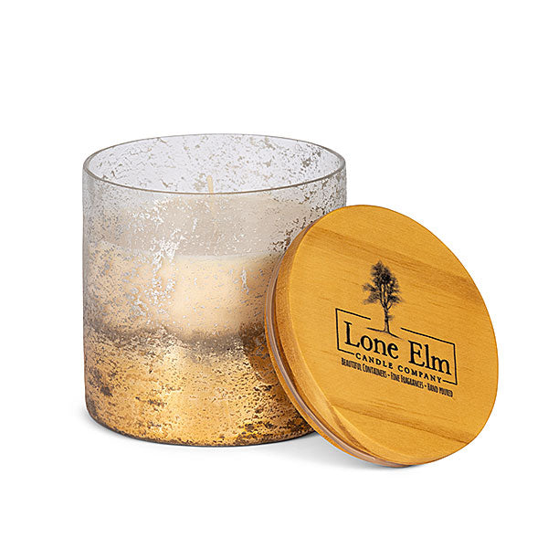 Bougie en pot de verre mercurisé - 10 cm - Pomme cuite