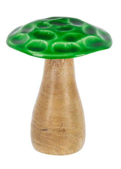 Hongo con tapa de esmalte tallado -