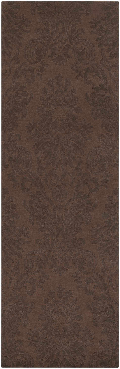 Heywood Area Carpet rug in dark brown damask pattern by Boutique Rugs, clearance on Tampa Home & Garden Store