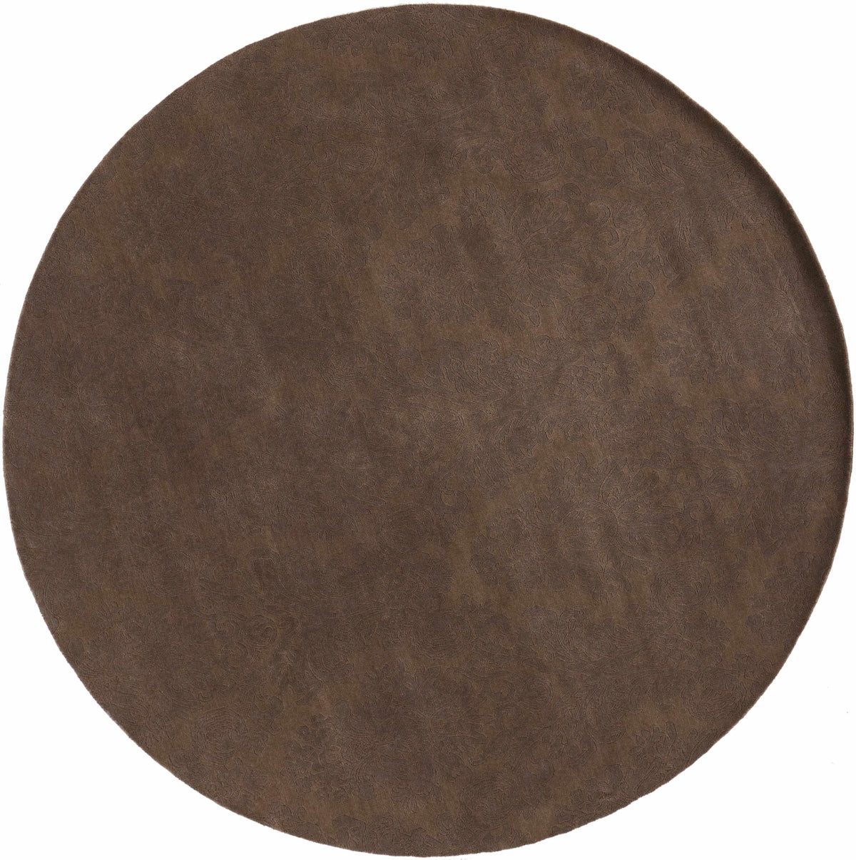 Heywood Area Rug brown circular rug with embossed pattern Boutique Rugs on Tampa Home & Garden Store