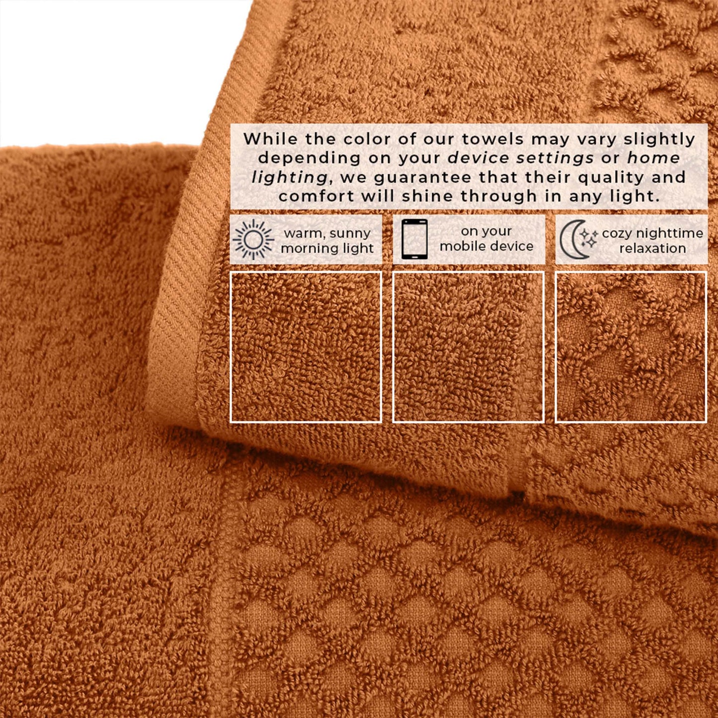 Cotton Diamond Waffle Weave Bath Towel Set