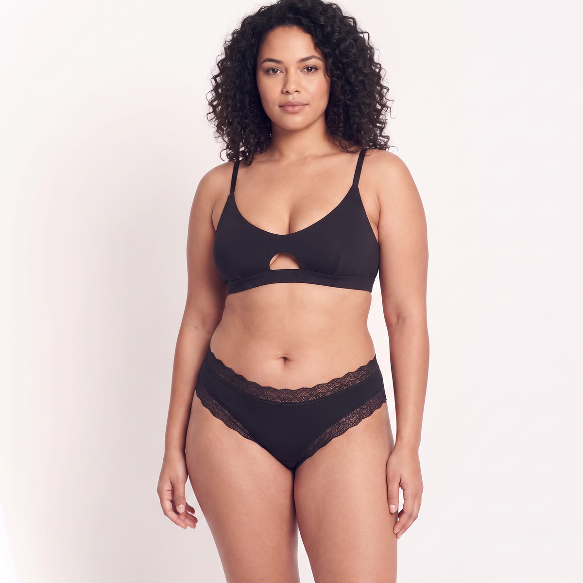Organic Lace Mid-rise Brief in black organic cotton by Net Positive on Tampa Home & Garden Store