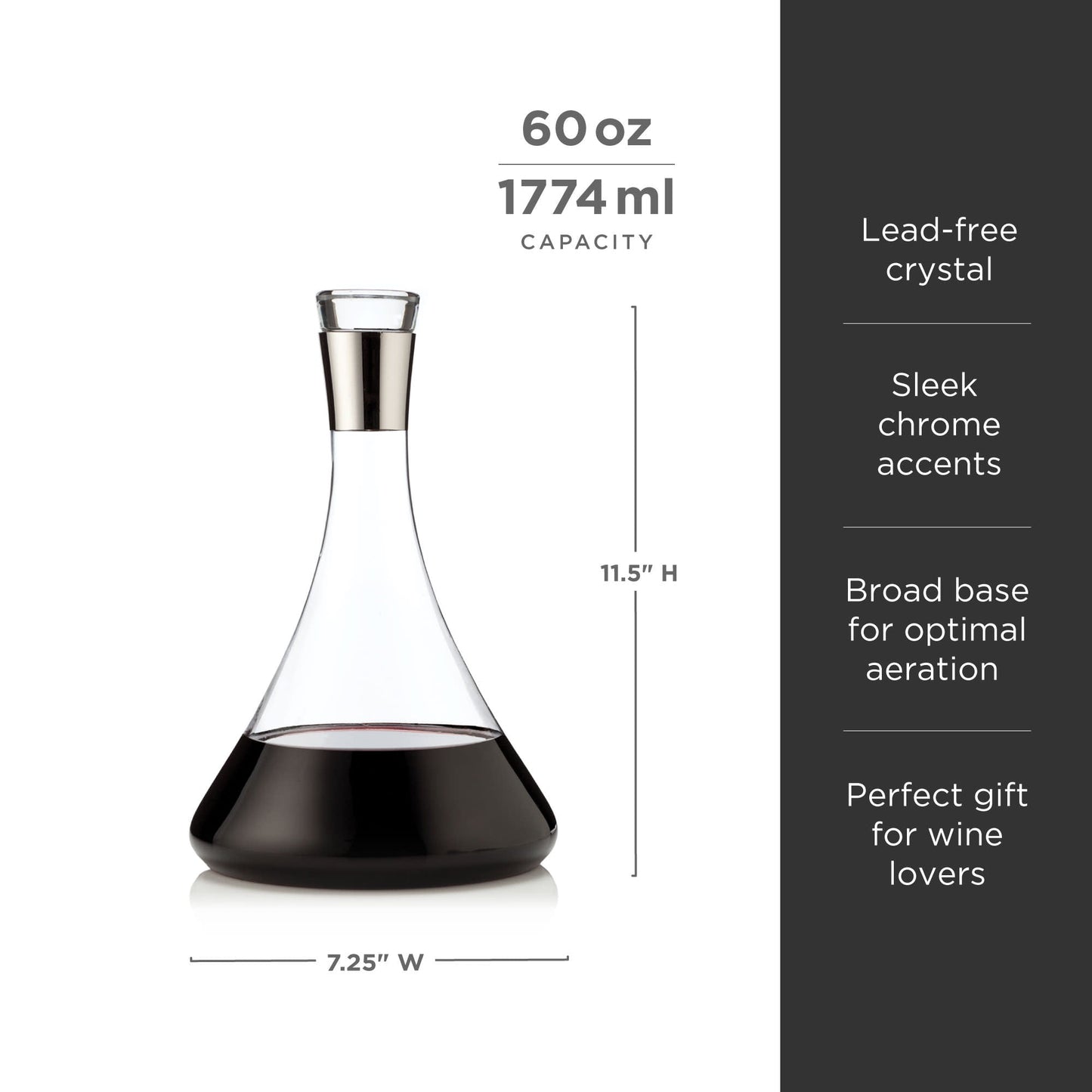 Irving Chrome Rimmed Crystal Decanter and Glass