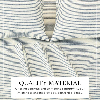 The Striped Microfiber Sheet Set and Soft Finish