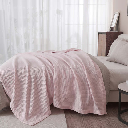 Organic Cotton And Waffle Weave Throw Blanket