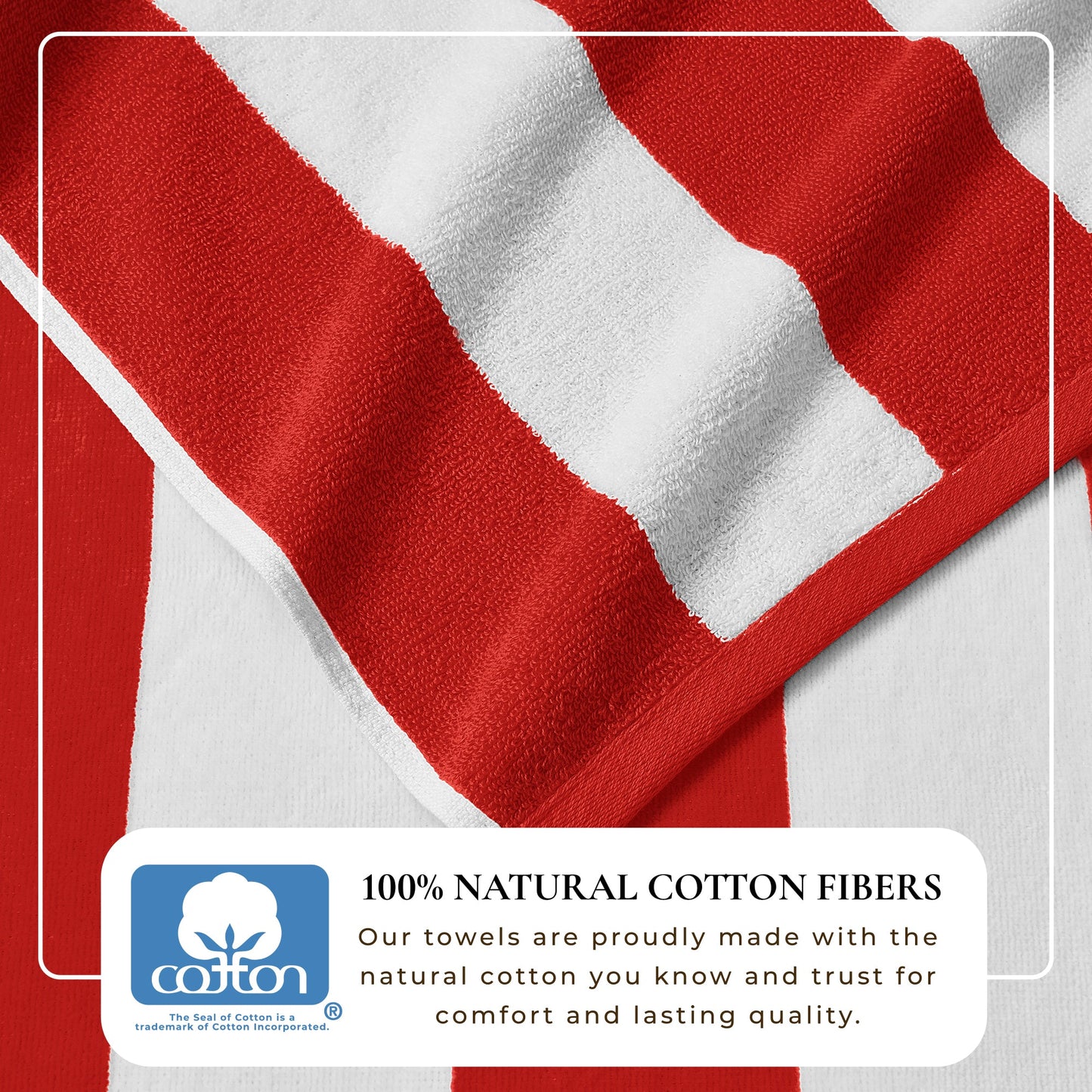 Cotton And Velour Cabana Stripe Beach Towel