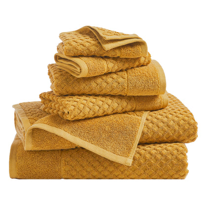 Cotton Diamond Waffle Weave Bath Towel Set