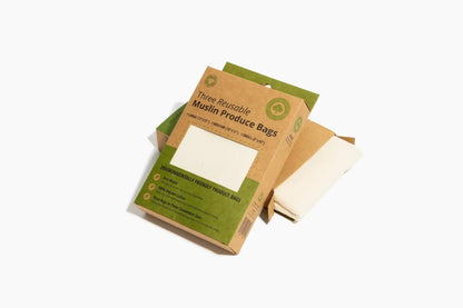 Gift Box Mesh and Muslin Produce Bags Set