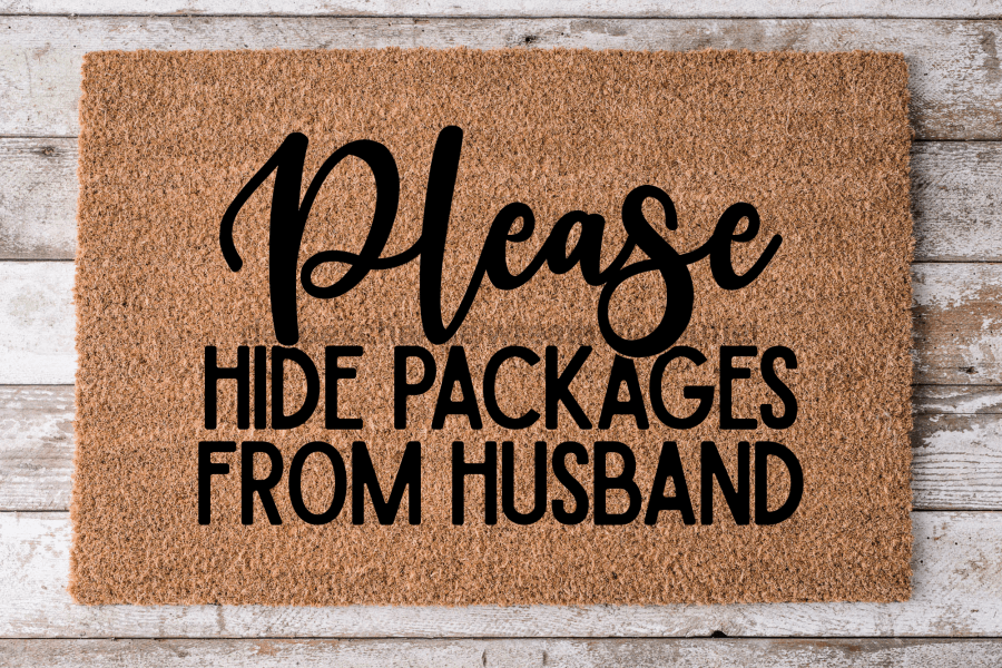 Hide Packages From Husband - Funny Door Mat - 30x18" Coir Door Mat - DECOE-CM-019 - Tampa soil911.com