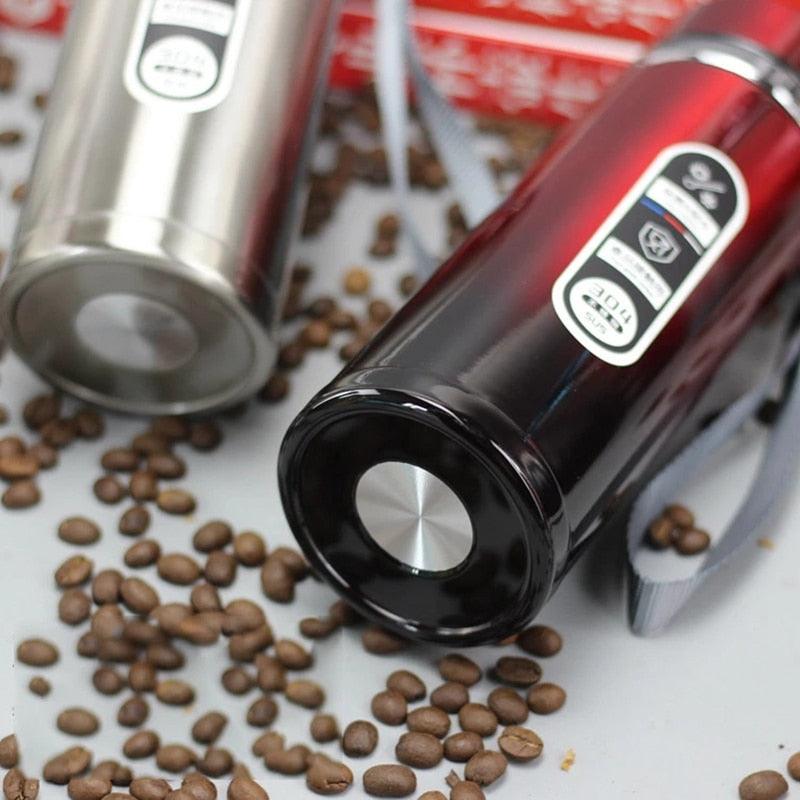 Stevvex stainless steel vacuum insulated thermos mug set with two spill proof travel mugs on Tampa Home & Garden Store