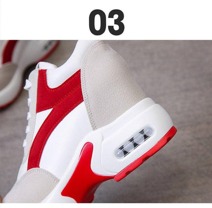 Stevvex white and red leather sneakers with visible heel air cushion on Tampa Home & Garden Store