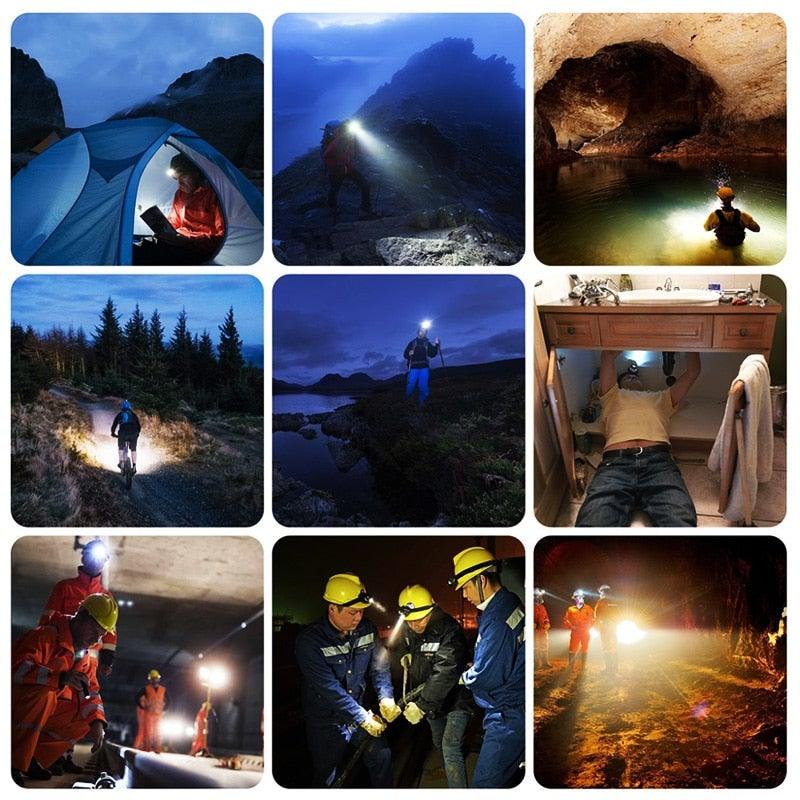 Stevvex 7-LED rechargeable headlamp for outdoor camping, hiking and cycling on Tampa Home & Garden Store