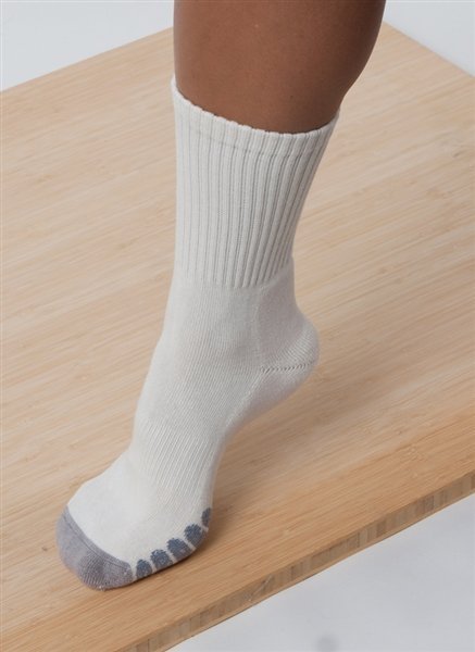 High Performance Crew Bamboo Viscose Socks by Spun Bamboo in cream with grey toe on Tampa Home & Garden Store