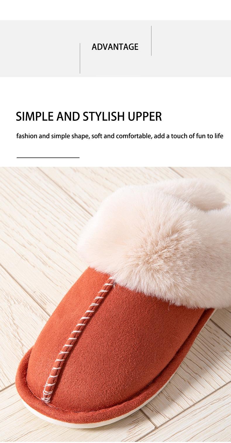 Slippers Stevvex for women, orange suede with plush fur lining, memory foam home shoe on Tampa Home & Garden Store