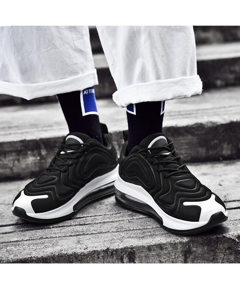 Men's Air Mesh Platform Sneakers black upper with white sole pair on Tampa Home & Garden Store