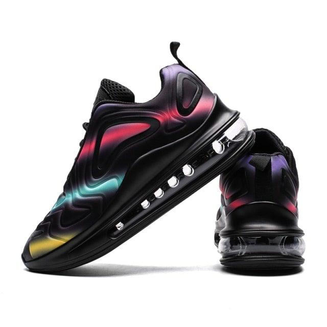 Men's Air Mesh Platform Sneakers Stevvex rainbow gradient upper with air-sole platform pair on Tampa Home & Garden Store