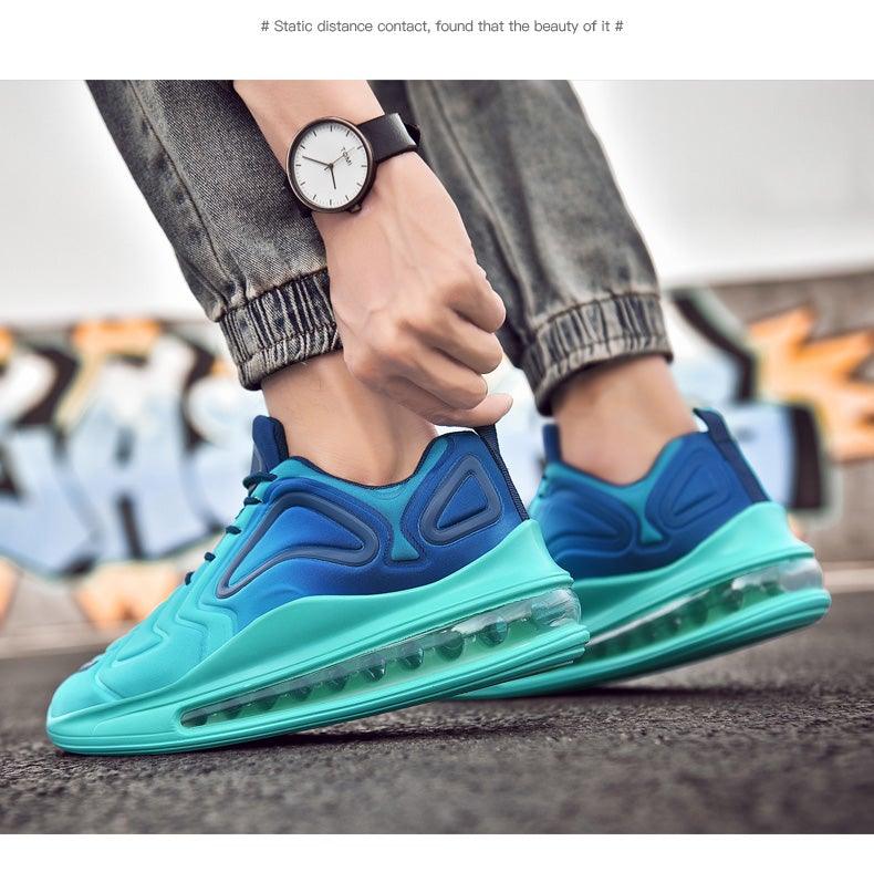 Men's air mesh platform sneakers turquoise teal upper with transparent air-cushion sole Stevvex on Tampa Home & Garden Store