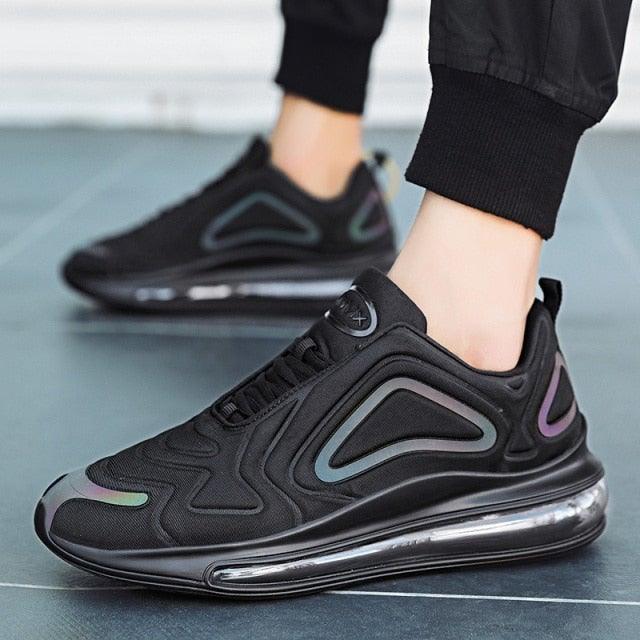Men's Air Mesh Platform Sneakers by Stevvex black with visible air sole on Tampa Home & Garden Store
