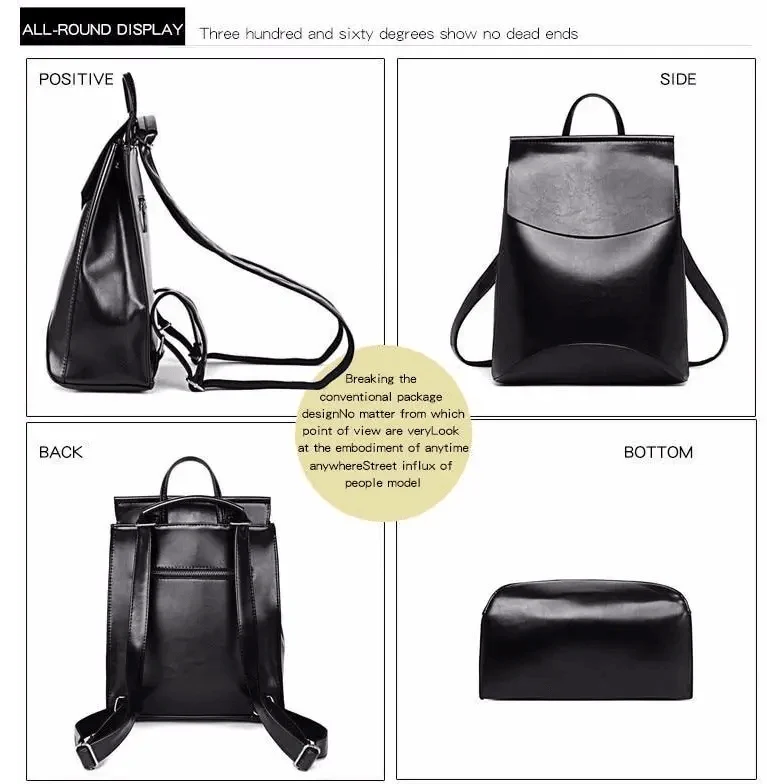 Stevvex black leather backpack ALU77184HCR, large-capacity fashion backpack on Tampa Home & Garden Store